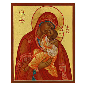 Russische Ikone Muttergottes der Zärtlichkeit Umilenie 14x10 cm