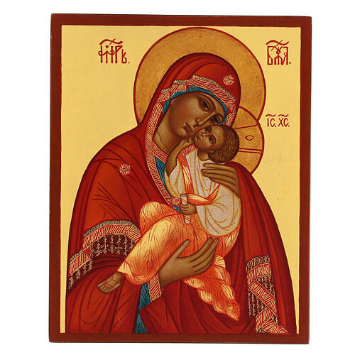 Icona russa Madonna della tenerezza Umilenie 14x10 cm 1