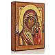 Icona russa dipinta Madonna di Kazan con 2 santi s2