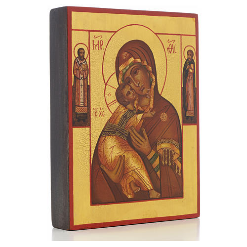 Russische Ikone Gottesmutter von Wladimir mit heiligen Menschen. 2