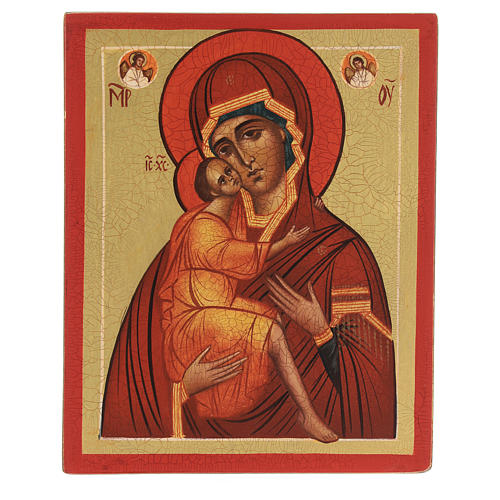 Icona russa Madonna di Belozersk 14x10 cm 1