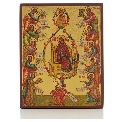 Russian icon, "the Praises of the Mother of God" 1