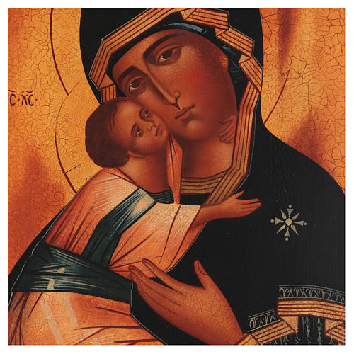 Icono ruso Virgen de Vladimir 28x22 cm 2