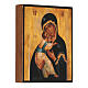 Russische Ikone handgemalt Madonna von Vladimir 14x10 cm s3