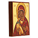 Icona russa Madonna di Vladimir dipinta manto rosso 14x10 cm s2