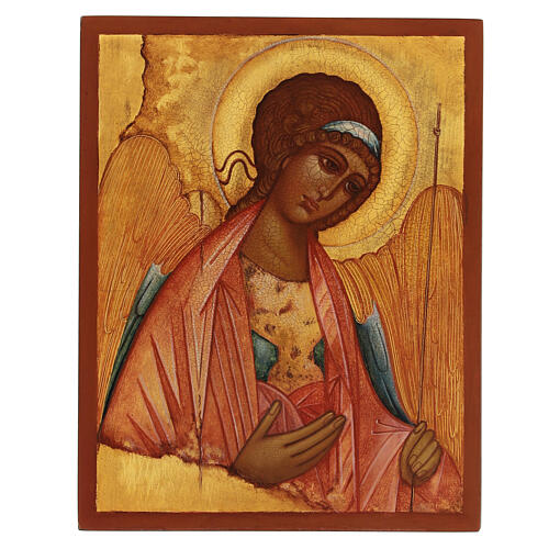 Ícone pintado à mão São Miguel Arcanjo 14x11 cm Rússia 1