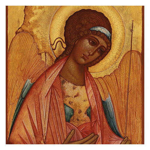 Ícone pintado à mão São Miguel Arcanjo 14x11 cm Rússia 2