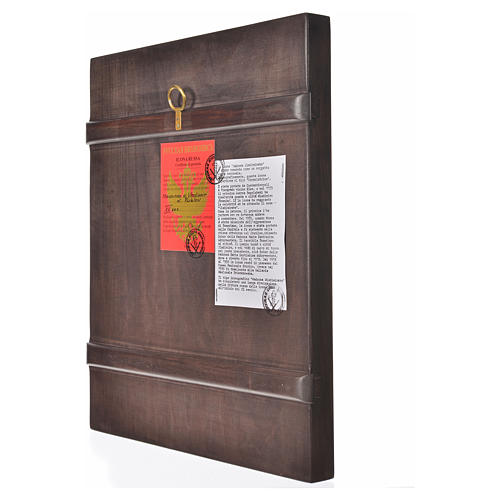 Icône russe peinte Vierge de Vladimir cape rouge 36x30 cm 4