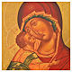 Icona russa dipinta Madonna di Vladimir manto rosso 36x30 s2