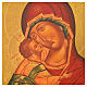 Ikona rosyjska malowana Madonna Włodzimierska czerwony płaszcz 36x30 s2