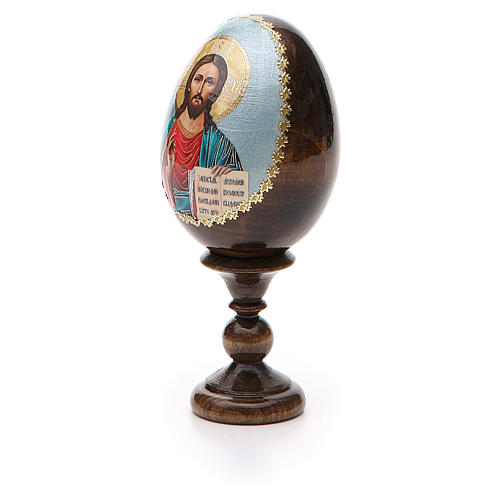 Russische Ei-Ikone, Christus Pantokrator, Decoupage, Gesamthöhe 13 cm 6