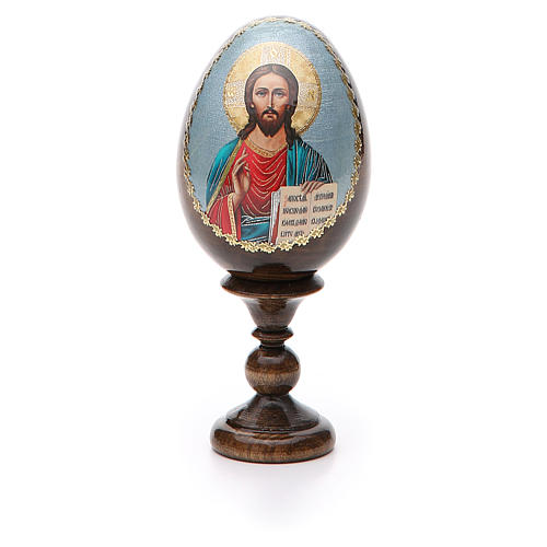 Ovo russo madeira découpage Pantocrator h tot. 13 cm 5