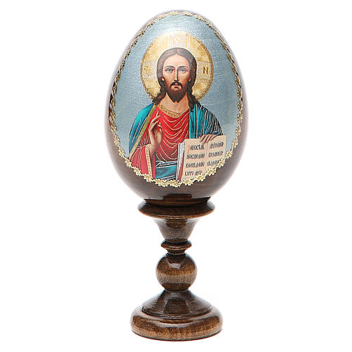 Ovo russo madeira découpage Pantocrator h tot. 13 cm 9
