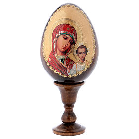 Huevo ruso de madera découpage Kazanskaya (Virgen de Kazán) altura total 13 cm