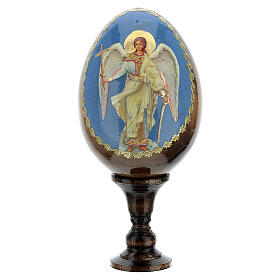 Ovos Russos Pintados: Ovo russo découpage Anjo da Guarda h tot. 13 cm