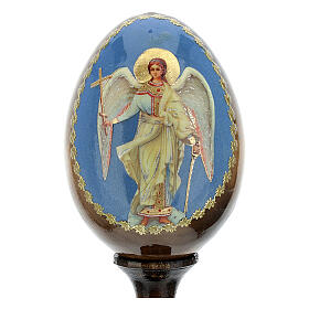 Ovos Russos Pintados: Ovo russo découpage Anjo da Guarda h tot. 13 cm