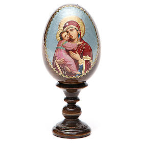 Ovos Russos Pintados: Ovo madeira découpage russo Vladimirskaya h tot. 13 cm Ovos Russos Pintados: Ovo madeira découpage russo Vladimirskaya h tot. 13 cm