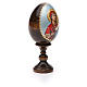 Russische Ei-Ikone, Gottesmutter von Smolensk, Decoupage, Gesamthöhe 13 cm s6