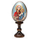 Russische Ei-Ikone, Gottesmutter von Smolensk, Decoupage, Gesamthöhe 13 cm s8