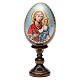 Russische Ei-Ikone, Gottesmutter von Smolensk, Decoupage, Gesamthöhe 13 cm s1
