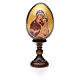 Russische Ei-Ikone, Gottesmutter von Tichvinskaja, Decoupage, Gesamthöhe 13 cm s5