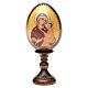 Russische Ei-Ikone, Gottesmutter von Tichvinskaja, Decoupage, Gesamthöhe 13 cm s1