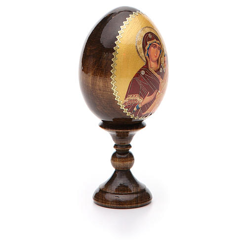 Huevo ruso de madera découpage Virgen Tikhvinskaya altura total 13 cm 6