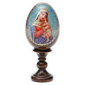 Russische Ei-Ikone, Gottesmutter der Hoffnung, Decoupage, Gesamthöhe 13 cm