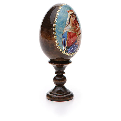 Russische Ei-Ikone, Gottesmutter der Hoffnung, Decoupage, Gesamthöhe 13 cm 6