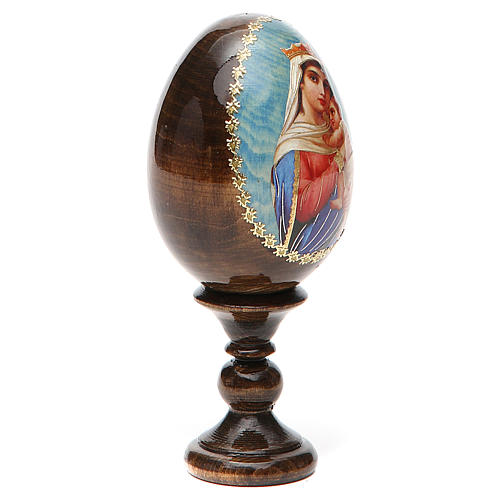 Russische Ei-Ikone, Gottesmutter der Hoffnung, Decoupage, Gesamthöhe 13 cm 11