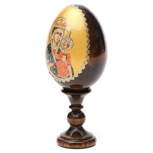 Russische Ei-Ikone, Gottesmutter von Chentohovskaya, Decoupage, Gesamthöhe 13 cm 9