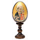 Russische Ei-Ikone, Gottesmutter von Chentohovskaya, Decoupage, Gesamthöhe 13 cm s1