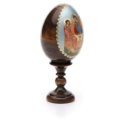 Huevo ruso de madera découpage Trinidad Rublev altura total 13 cm 8