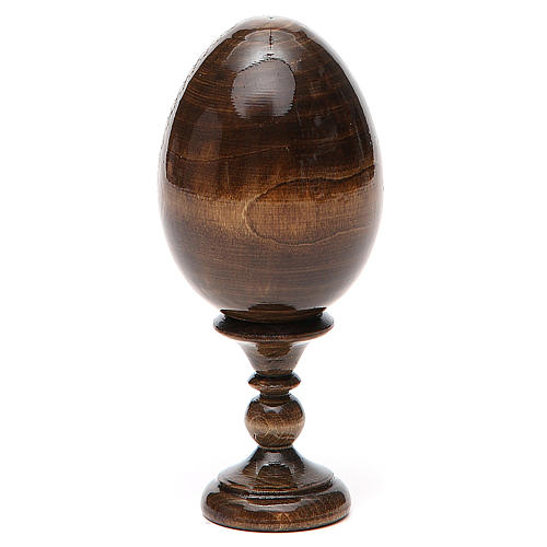 Huevo ruso de madera découpage Trinidad Rublev altura total 13 cm 3