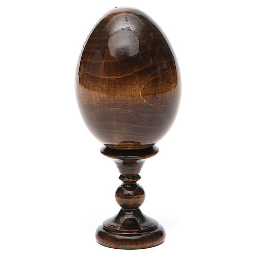 Huevo ruso de madera découpage Virgen de las Tres Manos altura total 13 cm 11