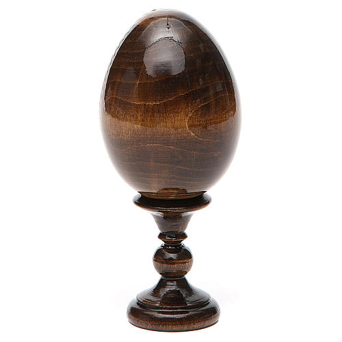 Huevo ruso de madera découpage Virgen de las Tres Manos altura total 13 cm 3