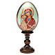 Huevo ruso de madera découpage Virgen de las Tres Manos altura total 13 cm s1