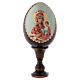 Russische Ei-Ikone, Gottesmutter mit Kind, Gesamthöhe 13 cm s1