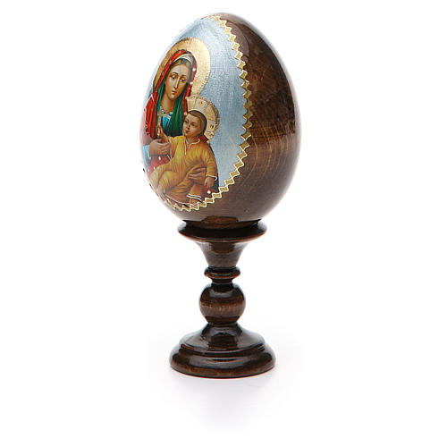 Russische Ei-Ikone, Gottesmutter von Kozelshanskaya, Decoupage, Gesamthöhe 13 cm 6