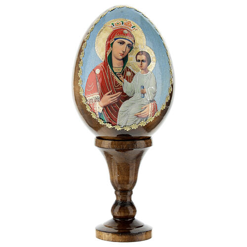 Uovo icona découpage Russia Vergine Liberatrice h tot. 13 cm 1
