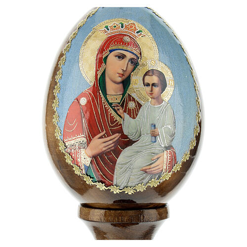 Uovo icona découpage Russia Vergine Liberatrice h tot. 13 cm 2