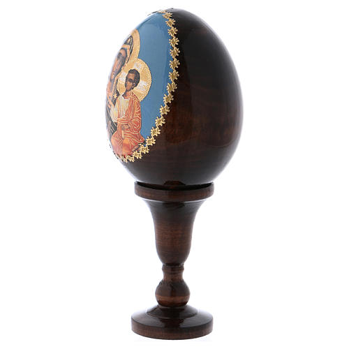 Russische Ei-Ikone, Gottesmutter von Iverskaya, Decoupage, Gesamthöhe 13 cm 3