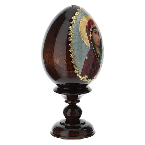 Jajko Rosja Kazanskaya drewno decoupage wys. całk. 13 cm 4