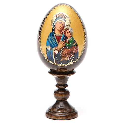 Russische Ei-Ikone, Gnadenbild Unserer Lieben Frau von der immerwährenden Hilfe, Decoupage, Gesamthöhe 13 cm 7
