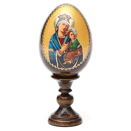 Russian Egg Our Lady of Perpetual Help découpage 13cm 1