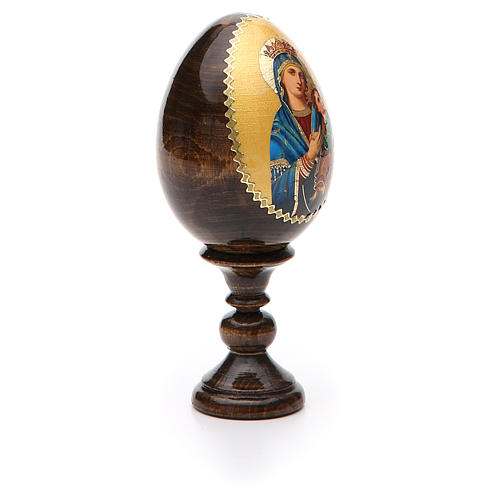 Huevo ruso de madera découpage Perpetuo Socorro altura total 13 cm estilo imperial ruso 8