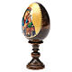 Huevo ruso de madera découpage Perpetuo Socorro altura total 13 cm estilo imperial ruso s10