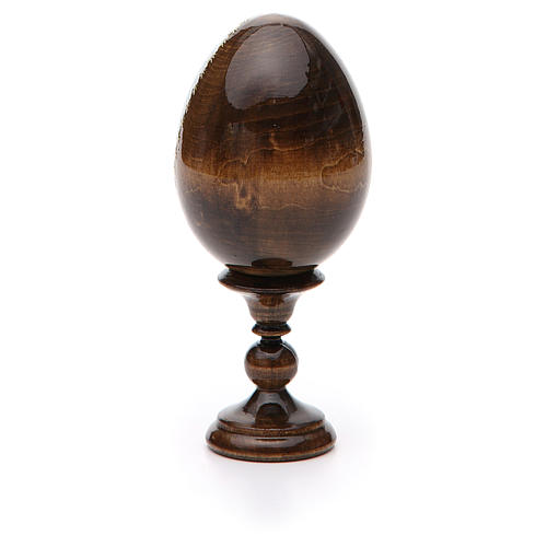 Huevo ruso de madera découpage Sagrada Familia altura total 13 cm estilo imperial ruso 7