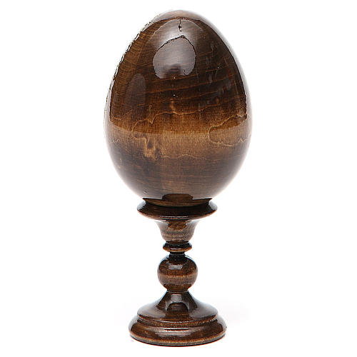 Huevo ruso de madera découpage Sagrada Familia altura total 13 cm estilo imperial ruso 3