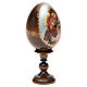 Huevo ruso de madera découpage Sagrada Familia altura total 13 cm estilo imperial ruso s12